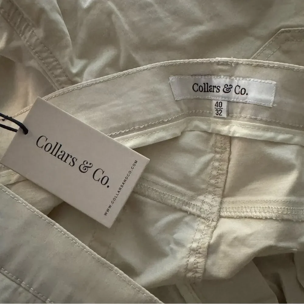 Collars & Co. CEO Chino Five Pocket Cotton Stretch Pants - Stone 40x32
